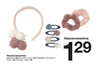 Zeeman Haaraccessoires : Haarband, Scrunchie, Elastiekjes Met Pompom Of Clic Clac aanbieding