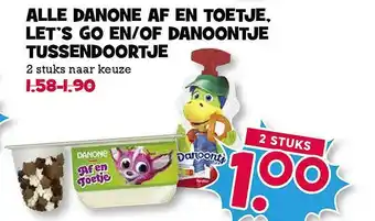 Boon`s Markt Alle Danone Af En Toetje, Let's Go En-Of Danoontje Tussendoortje aanbieding