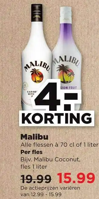 PLUS Malibu 4.- Korting aanbieding