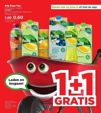 PLUS Alle Fuze Tea 1+1 Gratis aanbieding