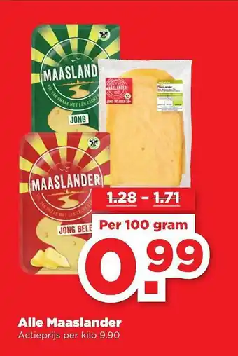 PLUS Alle Maaslander 100 gram aanbieding