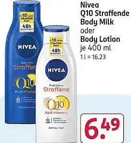 Rossmann DE Nivea Q10 Straffende Body Milk oder Body Lotion je 400 ml aanbieding