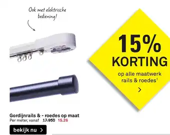 Karwei Gordijnrails & -roedes op mat aanbieding