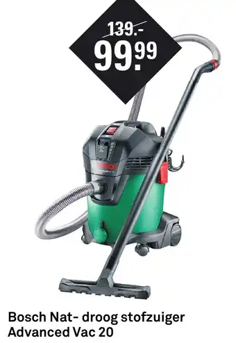 Karwei Bosch Nat- droog stofzuiger Advanced Vac 20 aanbieding