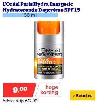 Bol.com L’Oréal Paris Hydra Energetic Hydraterende Dagcrème SPF 15 aanbieding