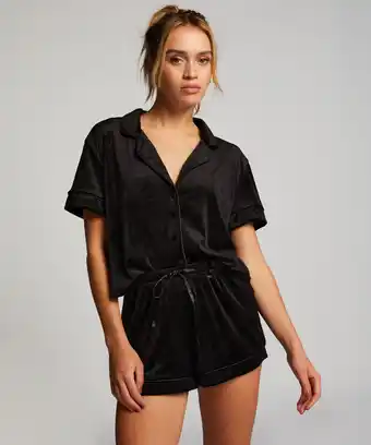 Hunkemoller Hunkemöller Shorts Velours Zwart aanbieding
