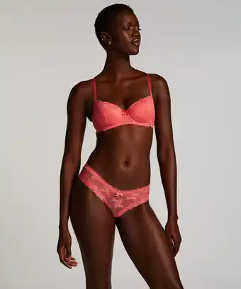 Hunkemoller Hunkemöller Brazilian V-shape Mesh Roze aanbieding