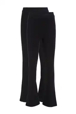 Wehkamp anytime flared legging - set van 2 zwart aanbieding