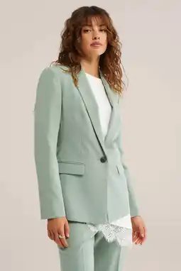 Wehkamp WE Fashion getailleerde blazer mintgroen aanbieding