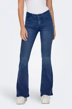 Wehkamp ONLY flared jeans ONLREESE medium blue denim aanbieding