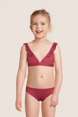 Wehkamp BEACHWAVE bikini met ruches en lurex roze aanbieding