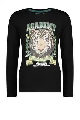 Wehkamp Vingino longsleeve Joliene met printopdruk zwart aanbieding
