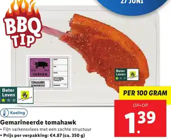 Lidl Gemarineerde tomahawk 100g aanbieding