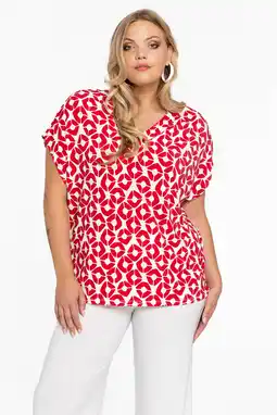 Wehkamp Yoek geruite geweven blousetop DOLCE rood/wit aanbieding
