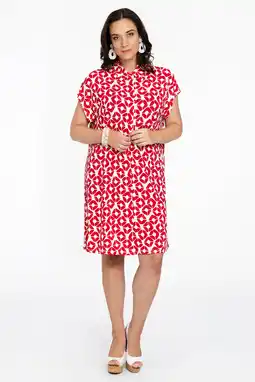 Wehkamp Yoek geruite blousejurk DOLCE rood/wit aanbieding