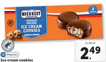 Lidl MCENNEDY Ice cream cookies 3 x 90 ml aanbieding