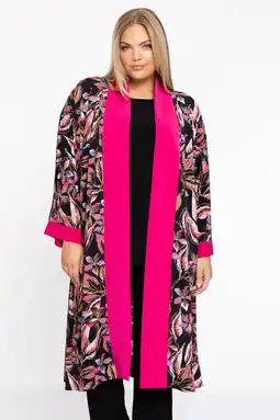 Wehkamp Yoek gebloemd kimono DOLCE van travelstof roze/zwart/bruin aanbieding