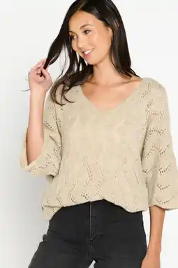 Wehkamp LOLALIZA gebreide top beige aanbieding