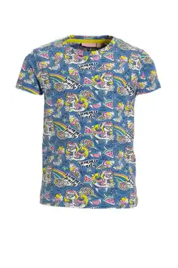 Wehkamp Orange Stars T-shirt Prya met all over print blauw aanbieding
