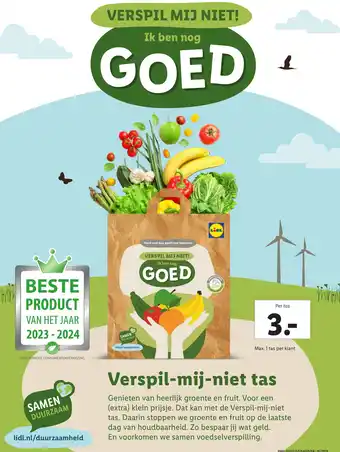 Lidl VERSPIL MIJ NIET! tas aanbieding