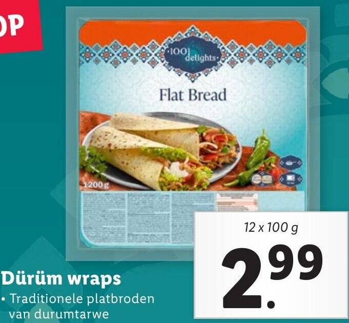 Dürüm wraps 12 x 100g aanbieding bij Lidl