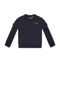 Wehkamp Koko Noko sweater Nova met ruches donkerblauw aanbieding