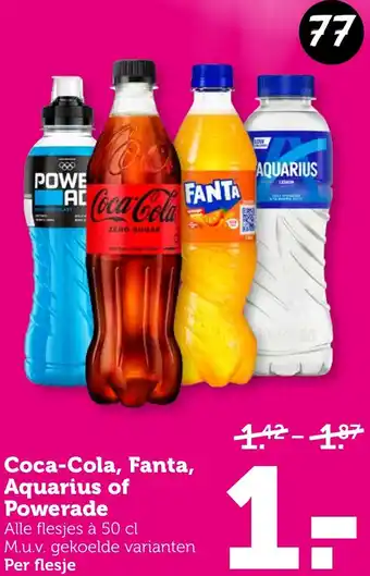 Coop Coca-Cola, Fanta, Aquarius of Powerade 50 cl aanbieding