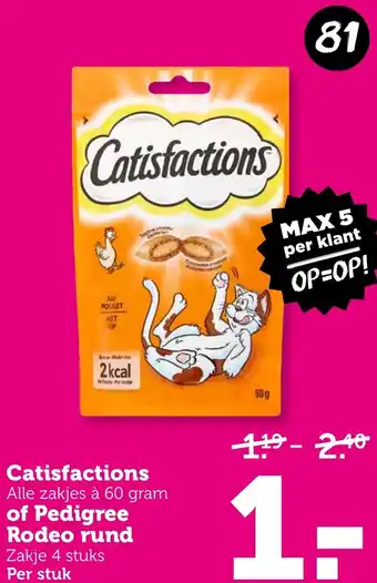 Coop Catisfactions of Pedigree Rodeo rund aanbieding