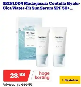 Bol.com SKIN1004 Madagascar Centella Hyalu-Cica Water-Fit Sun Serum SPF 50+ PA++++ 50ml*2 Twin Pack Korean Skincare aanbieding