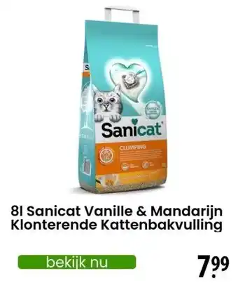 Zooplus 8l Sanicat Vanille & Mandarijn Klonterende Kattenbakvulling aanbieding