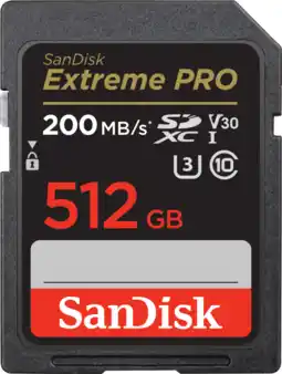 Bol.com SanDisk SDXC Extreme Pro 512GB 200/140 mb/s - V30 - Rescue aanbieding