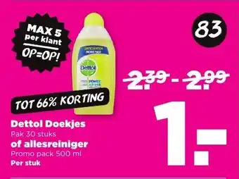 PLUS Dettol Doekjes of allesreiniger aanbieding