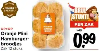 Vomar Voordeelmarkt Oranje Mini Hamburger Broodjes aanbieding