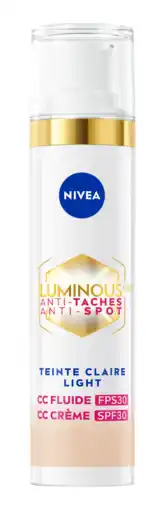 De Online Drogist Nivea Luminous630 Antispot CC Fluid SPF30 - 01 Light aanbieding