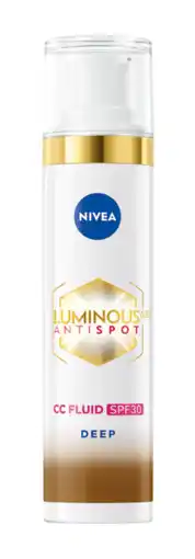 De Online Drogist Nivea Luminous630 Antispot CC Fluid SPF30 - 03 Deep aanbieding