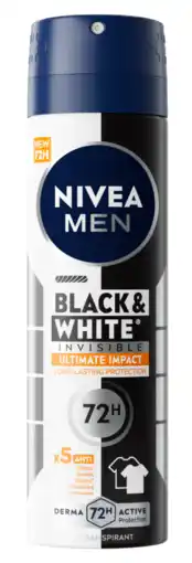 De Online Drogist Nivea Men Black & White Invisible Ultimate Impact Deodorant Spray aanbieding