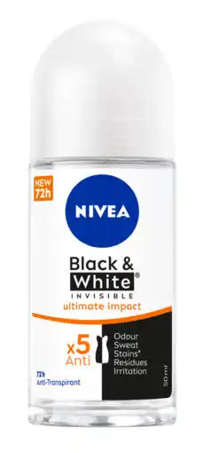 De Online Drogist Nivea Black & White Invisible Ultimate Impact Deoroller aanbieding