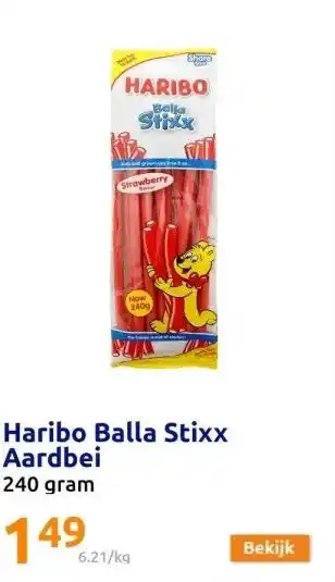 Action Haribo Balla Stixx Aardbei aanbieding