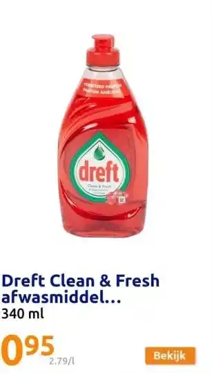 Action Dreft Clean & Fresh afwasmiddel Granaatappel aanbieding