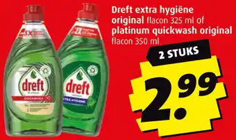 Boni Dreft extra hygiëne original of platinum quickwash original aanbieding