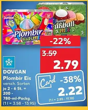 Kaufland DE DOVGAN Plombir Eis aanbieding