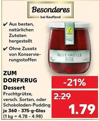 Kaufland DE ZUM DORFKRUG Dessert aanbieding