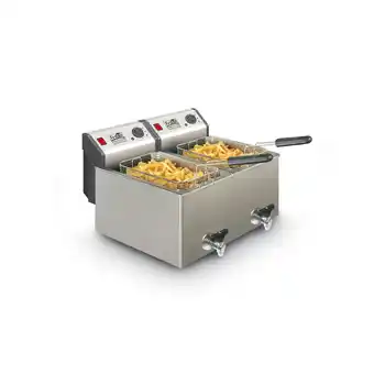 Bol.com Fritel Profi 4920 - Frituurpan/friteuse 2x8l + 2x3300W + kraan aanbieding