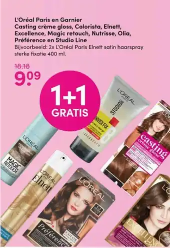 Drogisterij Visser L'Oréal Paris En Garnier Casting Crème Gloss, Colorista, Elnett, Excellence, Magic Retouch, Nutrisse, Olia, Préférence En Stu aanbieding