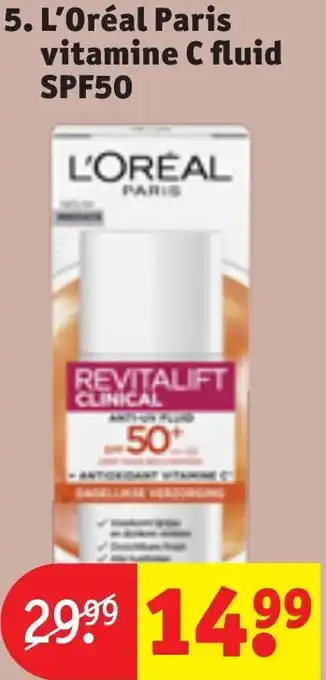 Kruidvat L'Oréal Paris vitamine C fluid SPF50 aanbieding