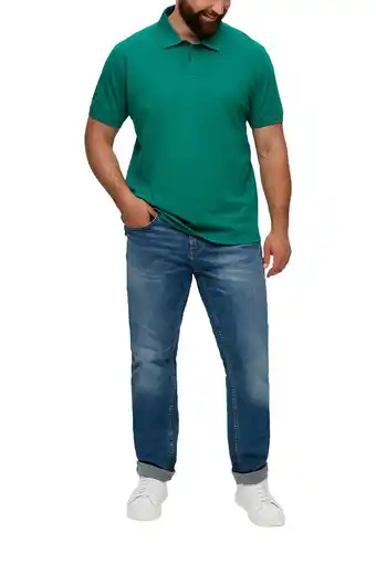 Wehkamp s.Oliver Big Size regular fit polo Plus Size met logo groen aanbieding