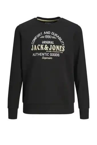 Wehkamp JACK & JONES JUNIOR sweater JJMINDS met logo zwart aanbieding