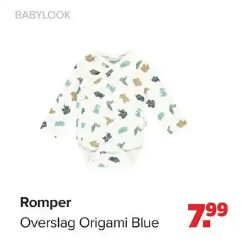 Baby-Dump Romper Overslag Origami Blue aanbieding