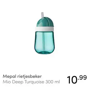 Baby & Tiener Mepal rietjesbeker Mio Deep Turquoise 300 ml aanbieding