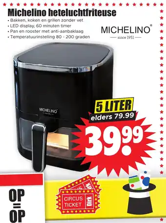 Dirk Michelino heteluchtfriteuse 5 LITER aanbieding